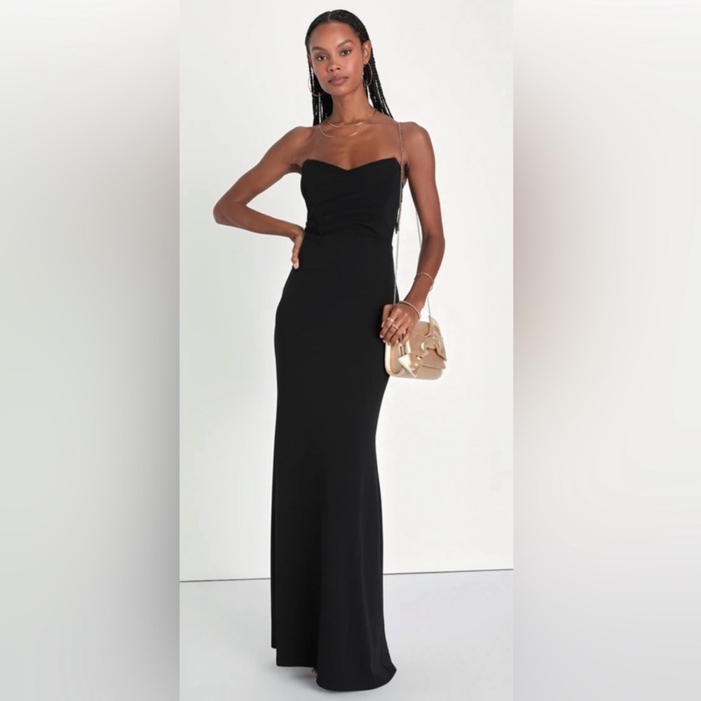 NWT Lulus iconic arrival black strapless dress XL